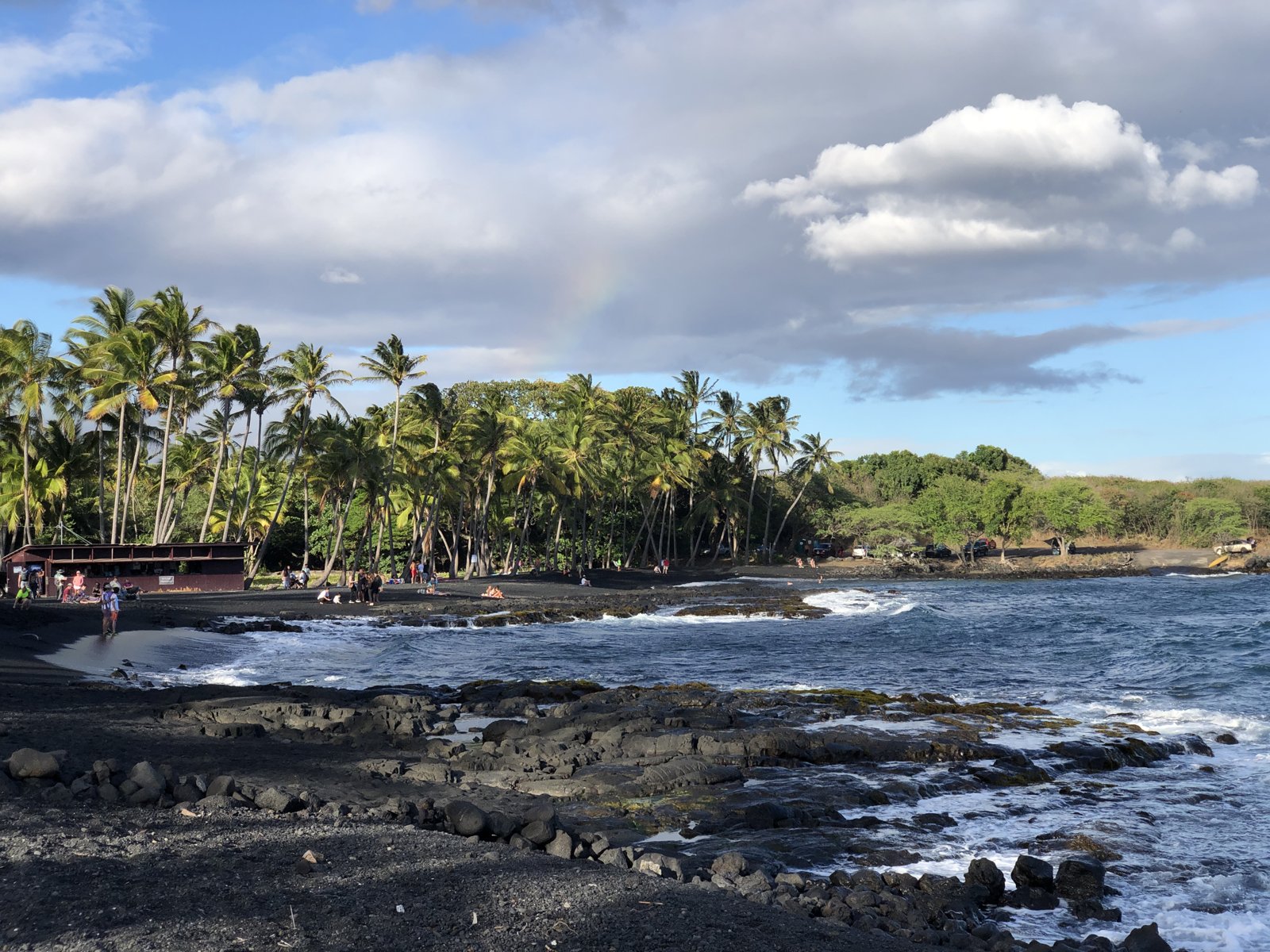 Punaluʻu black-sand beach on the Big Island of Hawaiʻi