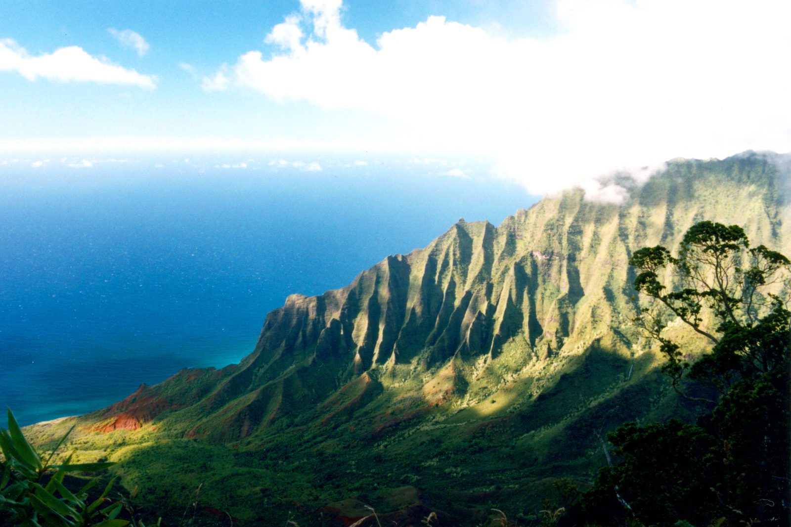 The fluted sea cliffs of the Nā Pali Coast, Kauaʻi