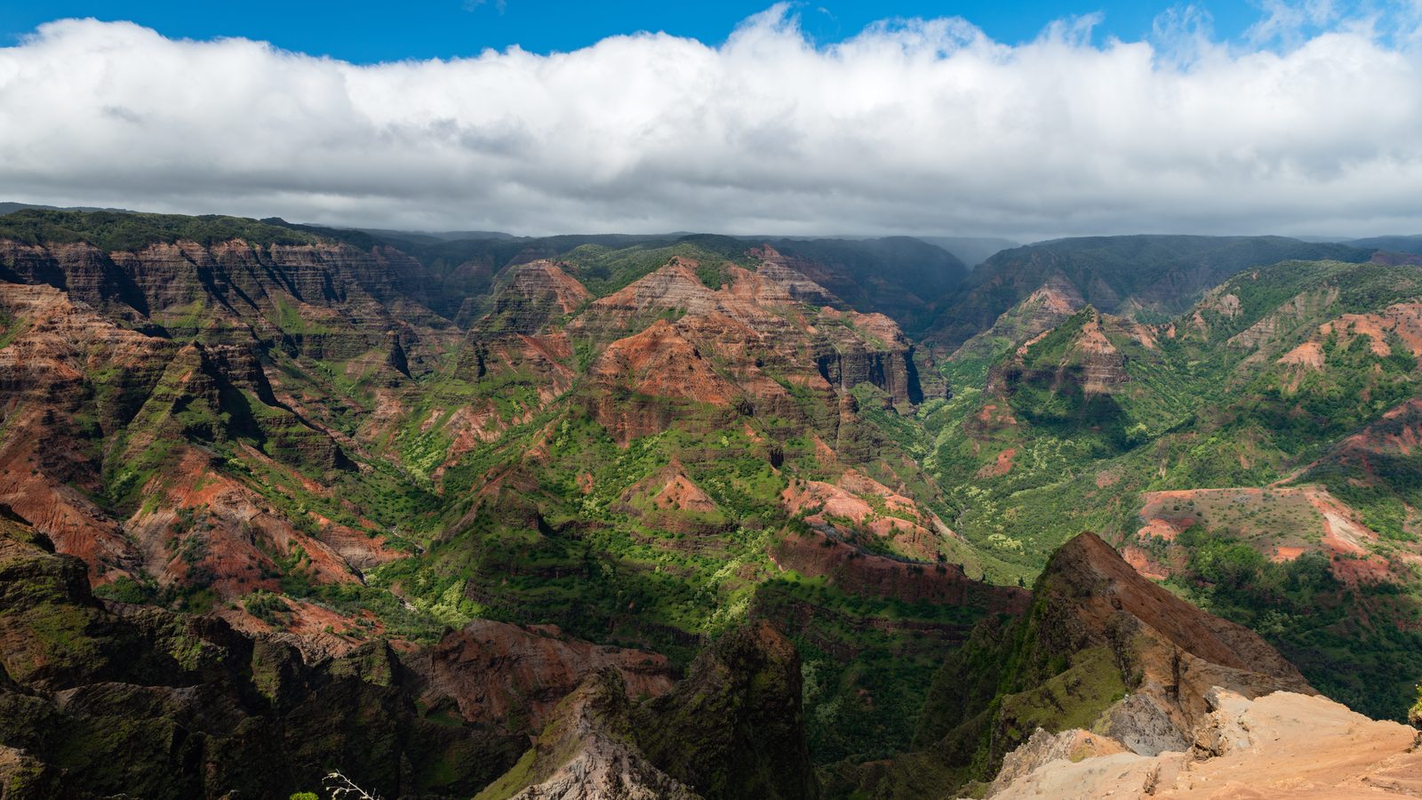 The layered walls of Waimea Canyon, Kauaʻi