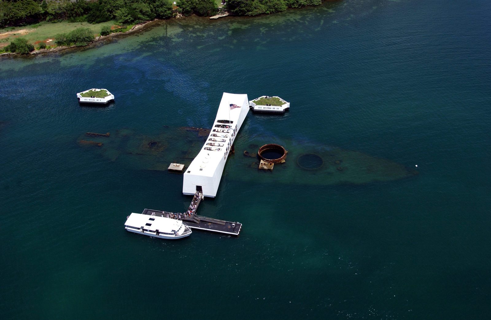 The USS Arizona Memorial at Pearl Harbor, Oʻahu