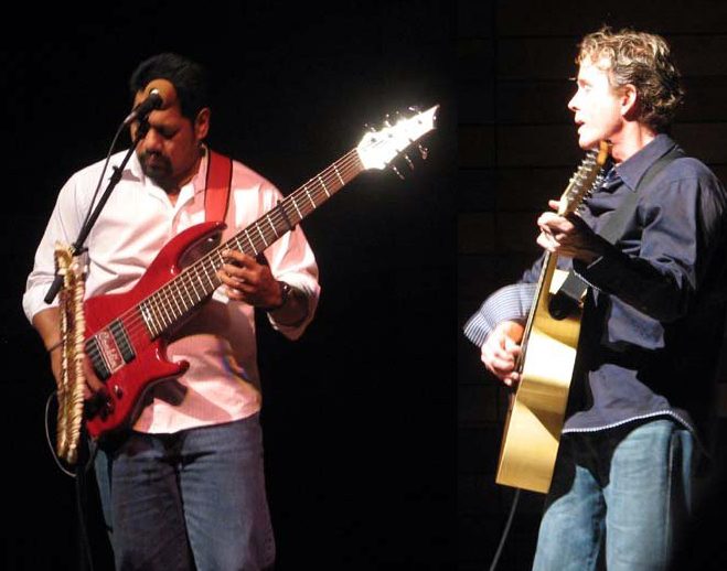 Barry Flanagan and Nathan Aweau of the Hawaiian band Hapa performing live in 2010